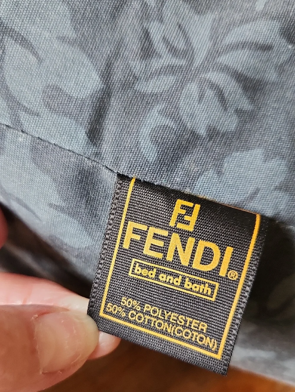 Fendi Bed & Bath Blue Tan Floral Bolster‎ Pillow  18